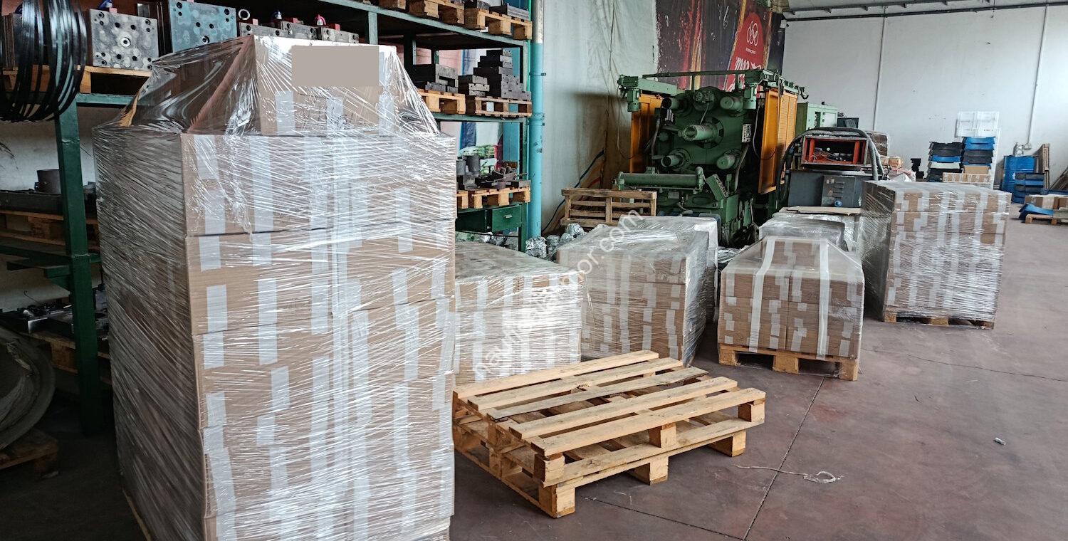 Nautical Armor packed pallets of sacrificial anodes staged in the warehouse before dispatch.
