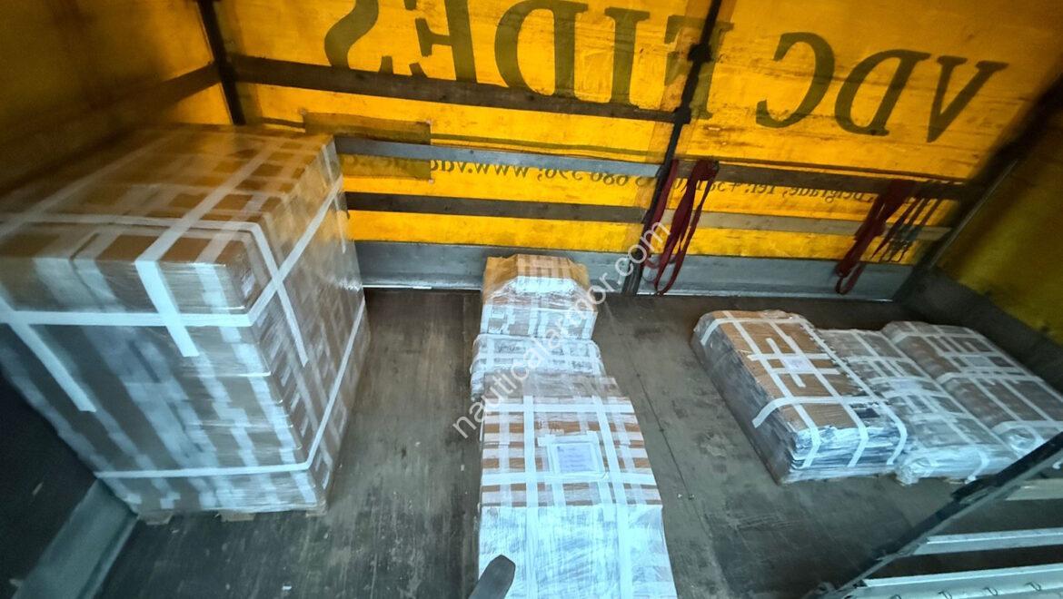 Nautical Armor pallets of zinc sacrificial anodes loaded inside a truck for shipment to the Netherlands.