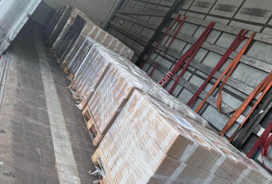 Eight pallets of Nautical Armor sacrificial anodes loaded on a truck for dispatch to a European distributor