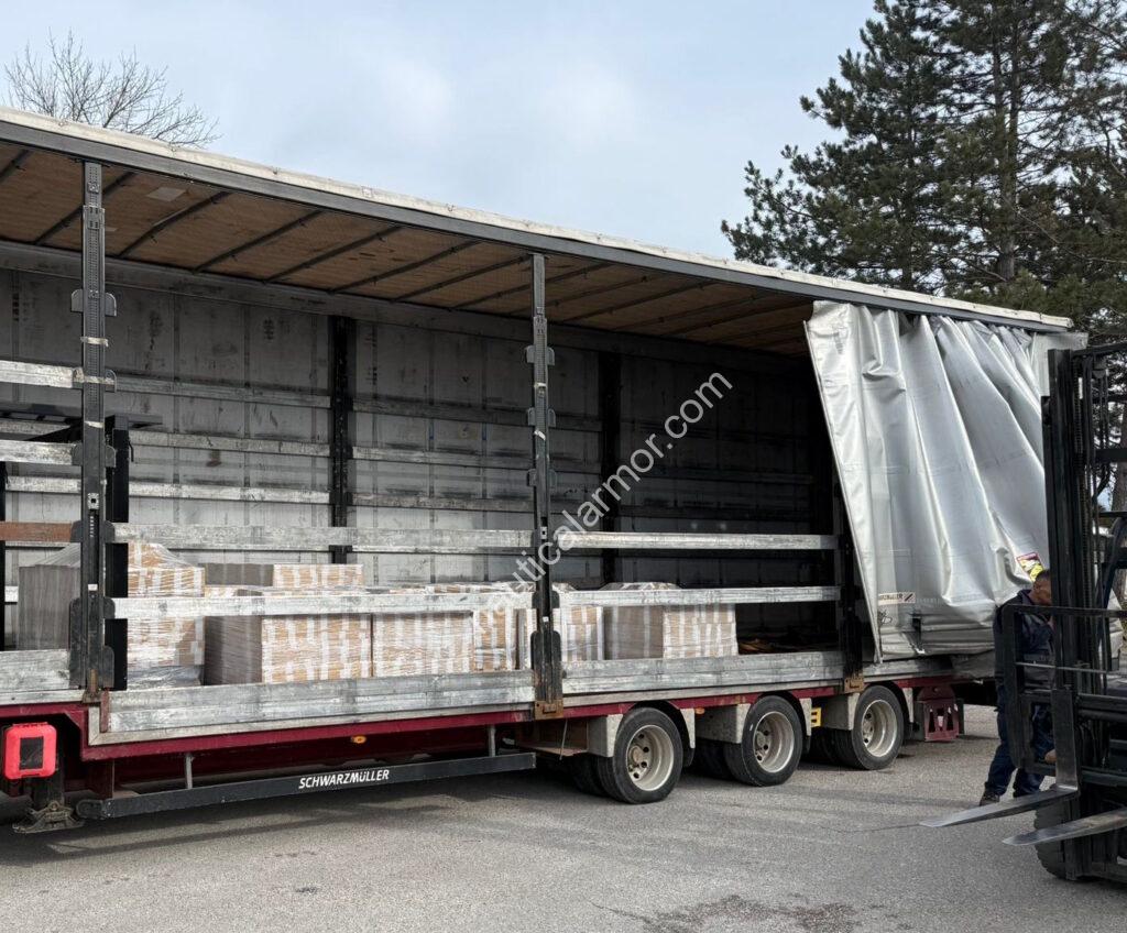 Nine pallets of Nautical Armor sacrificial anodes loaded on a truck for a European client.