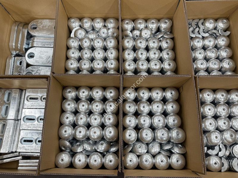 Nautical Armor Rudder 800101 anodes counted, labeled, documented, and ready for dispatch.